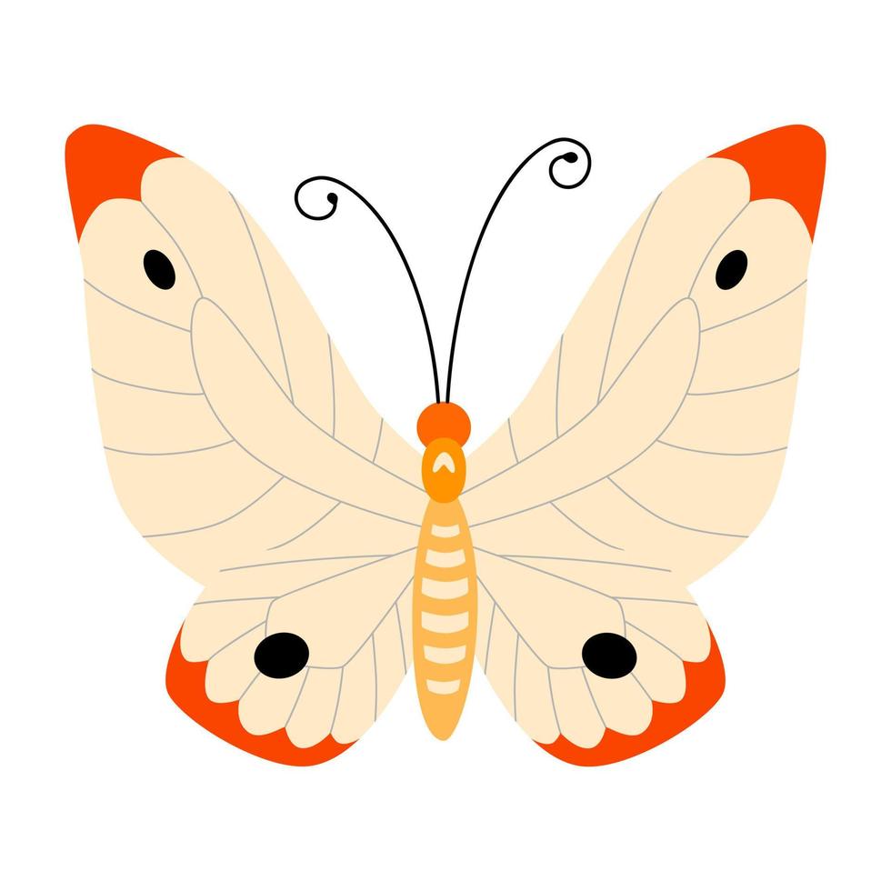 clipart d'illustration vectorielle papillon. papillon mignon isolé. vecteur