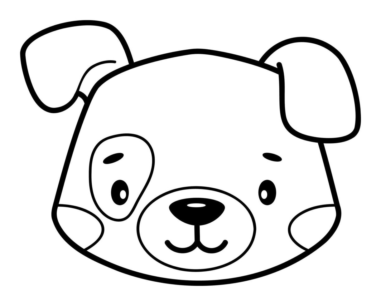 livre de coloriage ou page pour les enfants. illustration de contour de chien noir et blanc. vecteur