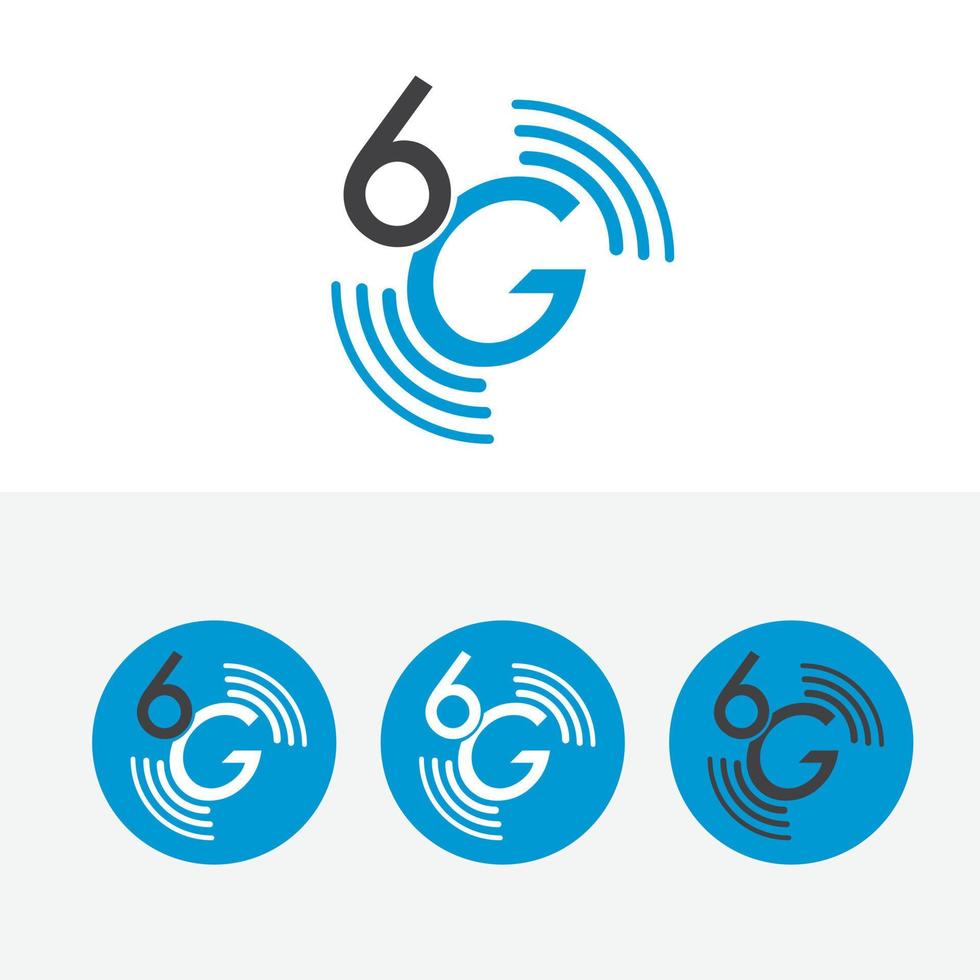 Connexion réseau logo 6g. design plat symbole 6g et icône 6g, icône de la technologie réseau. réseaux de nouvelle génération. conception de vecteur