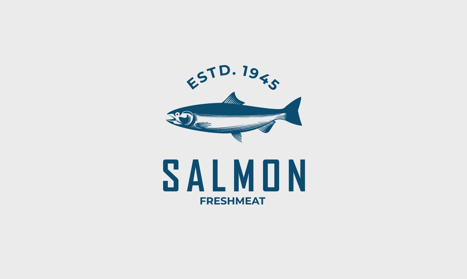 création de logo de viande fraîche de saumon vecteur