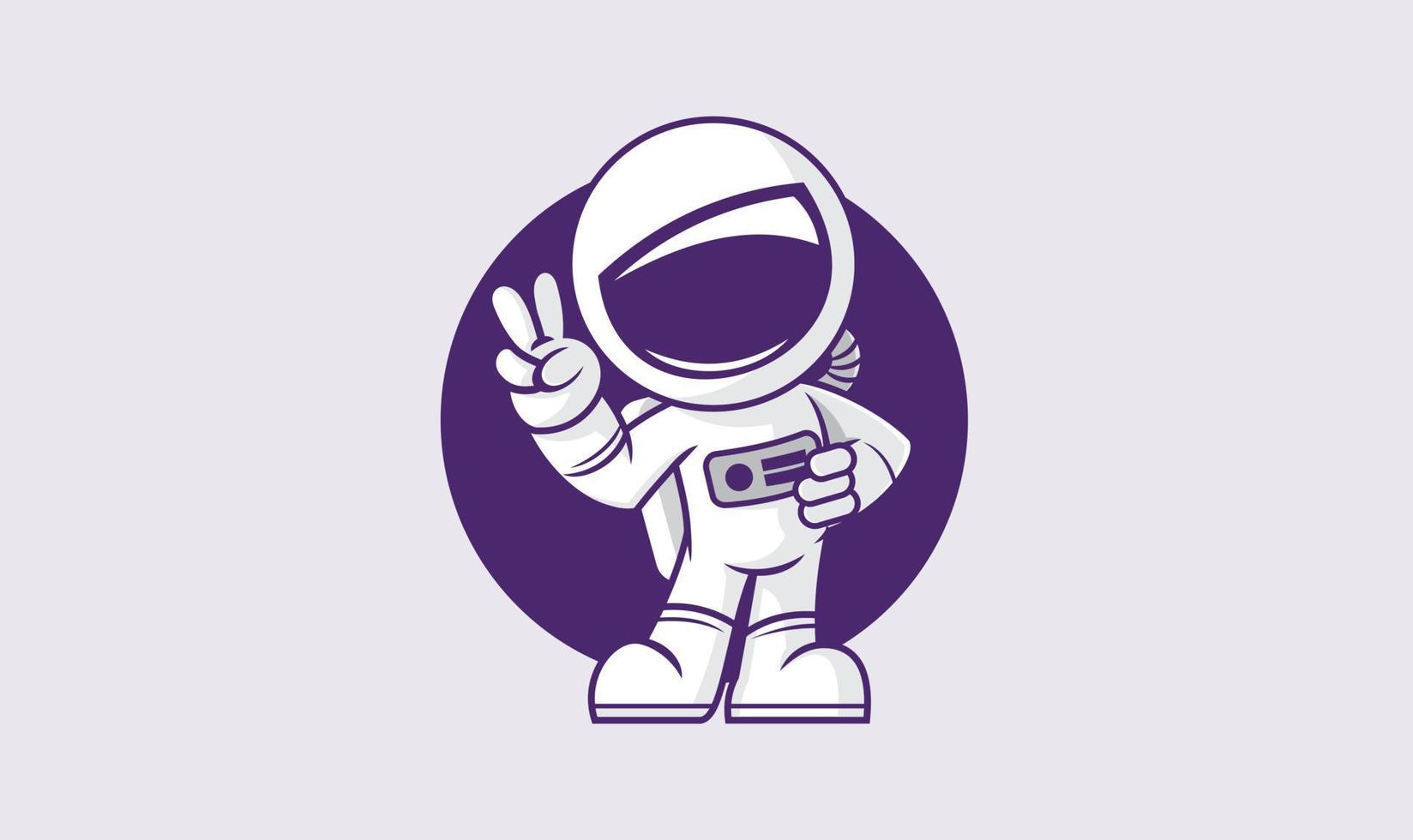 conception de mascotte d'astronaute vecteur