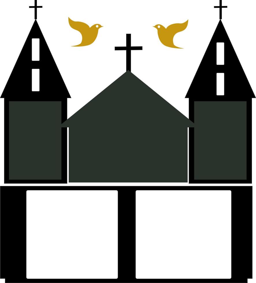 illustration d'une église avec une icône de colombe le jour de l'ascension avec un concept de design minimaliste.parfait pour le jour de l'ascension en arrière-plan. vecteur