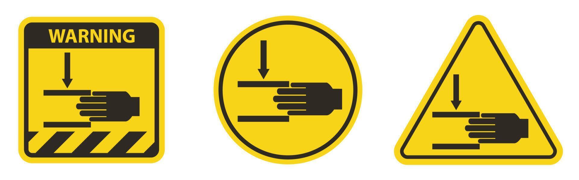 Méfiez-vous de l'écrasement du symbole de la main isoler sur fond blanc, illustration vectorielle eps.10 vecteur