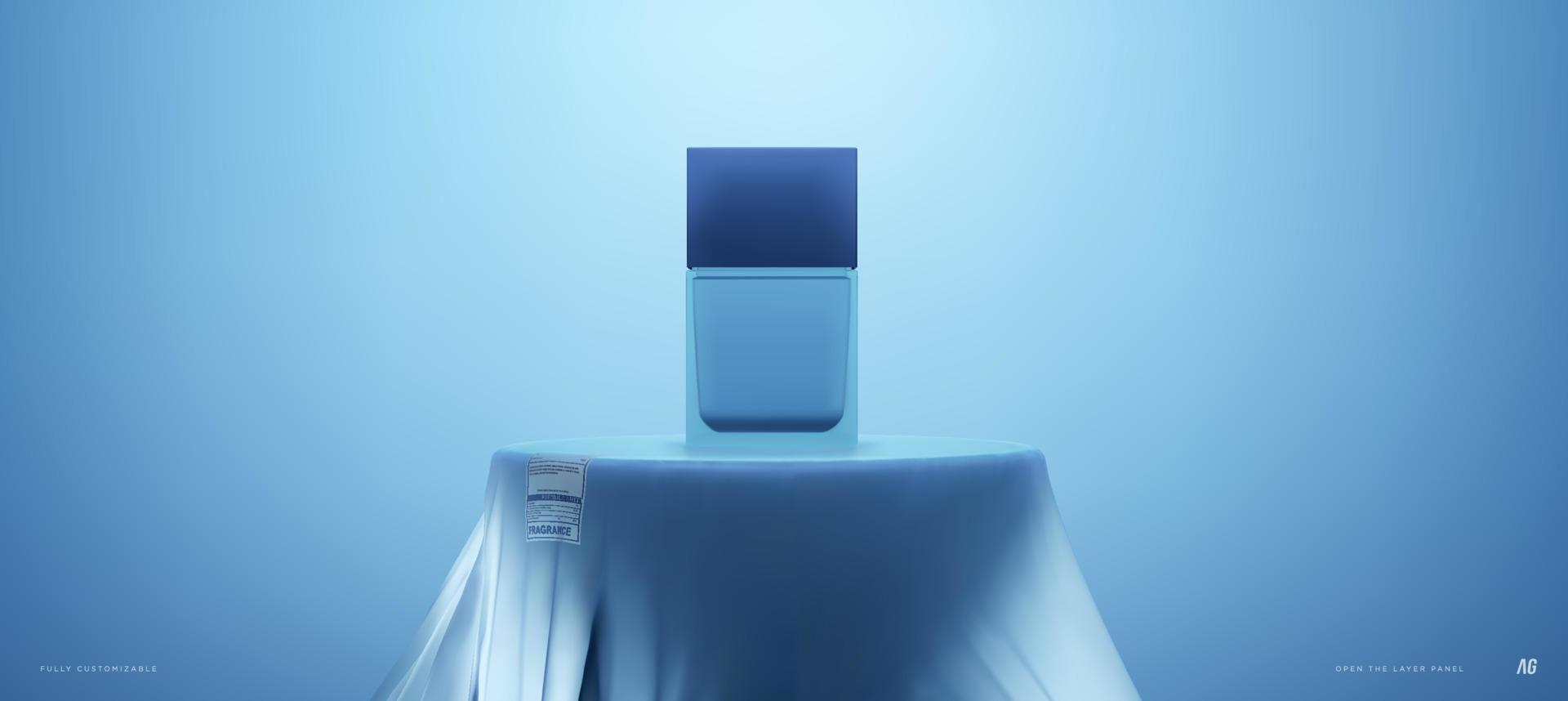scène de podium réaliste bleu doux pour vecteur de modèle de maquette de présentation de produit