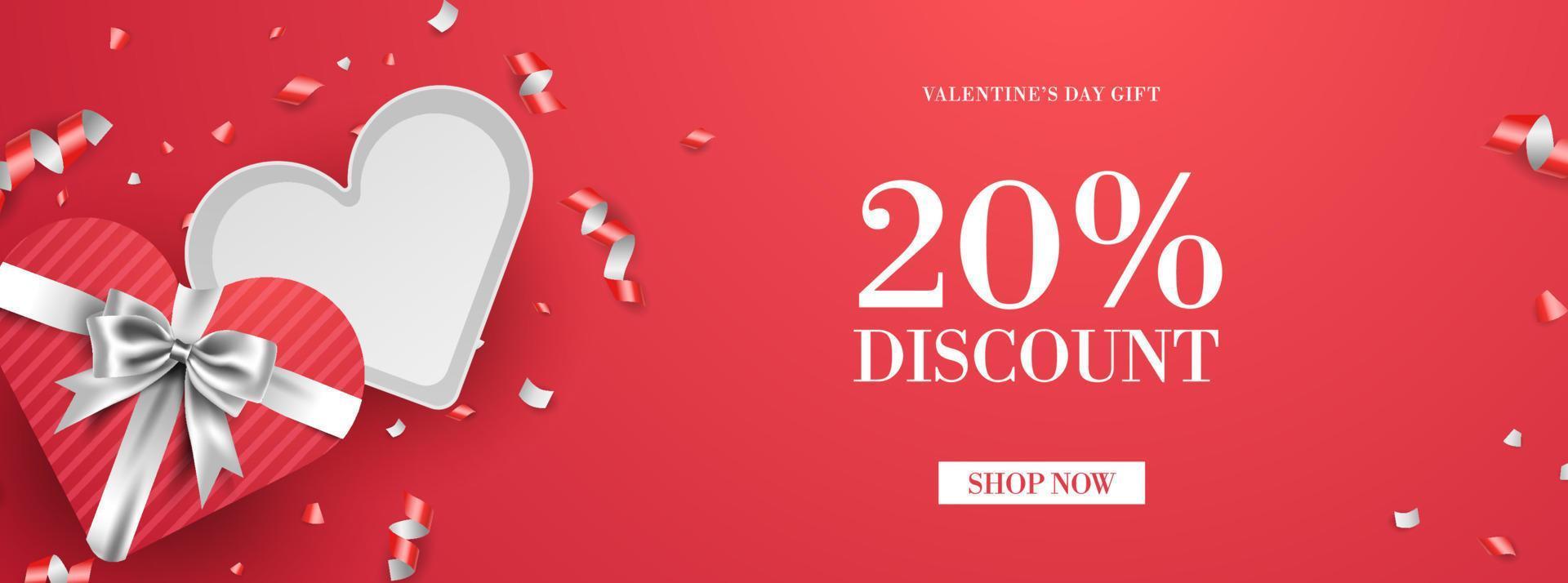 fond de promotion de vente de la saint-valentin, vecteur de bannière de publicité d'événement de vacances