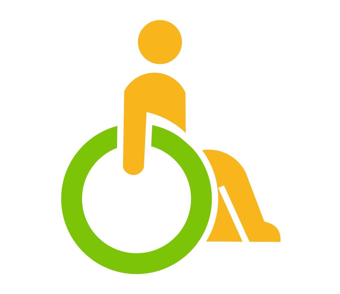 dessin vectoriel, illustration, icône ou symbole d'une personne handicapée vecteur