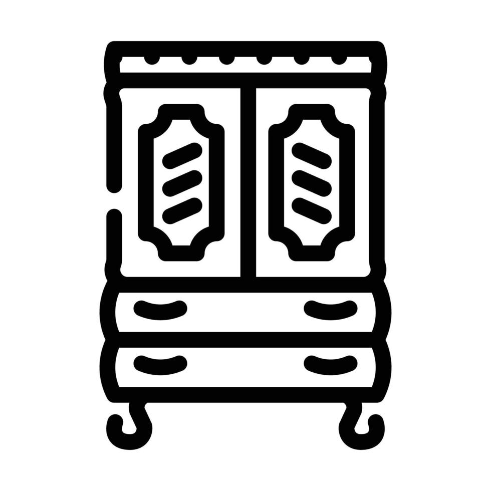 illustration vectorielle d'icône de ligne de meubles vintage vecteur
