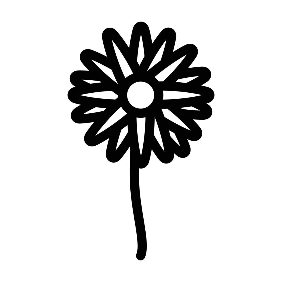 illustration vectorielle de l'icône de la ligne de fleur de marguerite vecteur