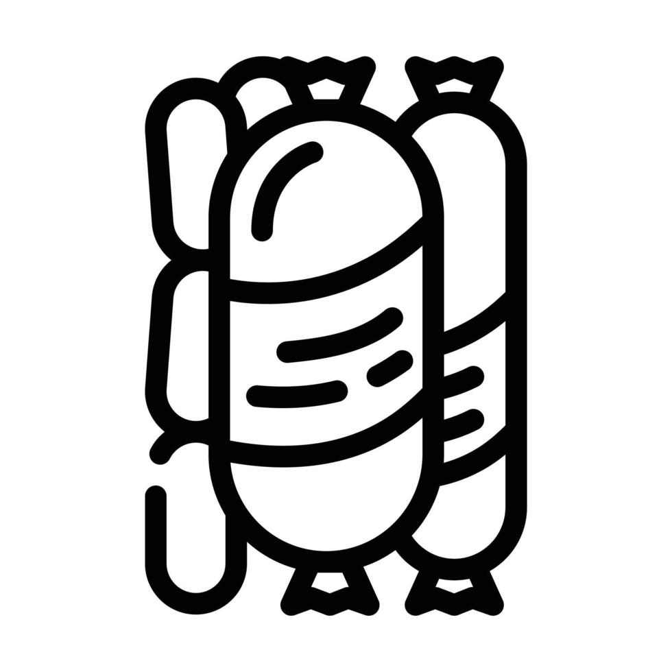 Illustration vectorielle de l'icône de la ligne du département des saucisses vecteur