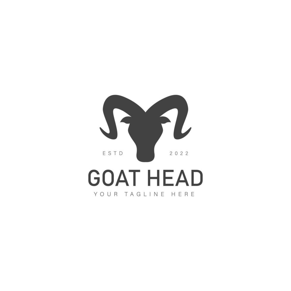 tête de chèvre logo design icône illustration vecteur