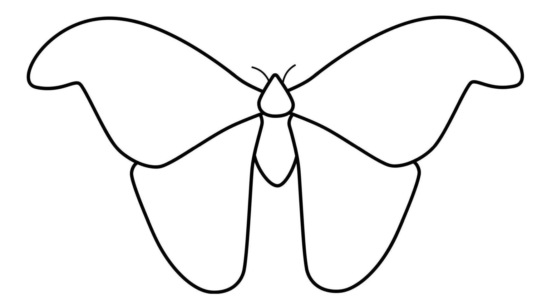 illustration de contour papillon noir et blanc. livre ou page de coloriage pour les enfants vecteur