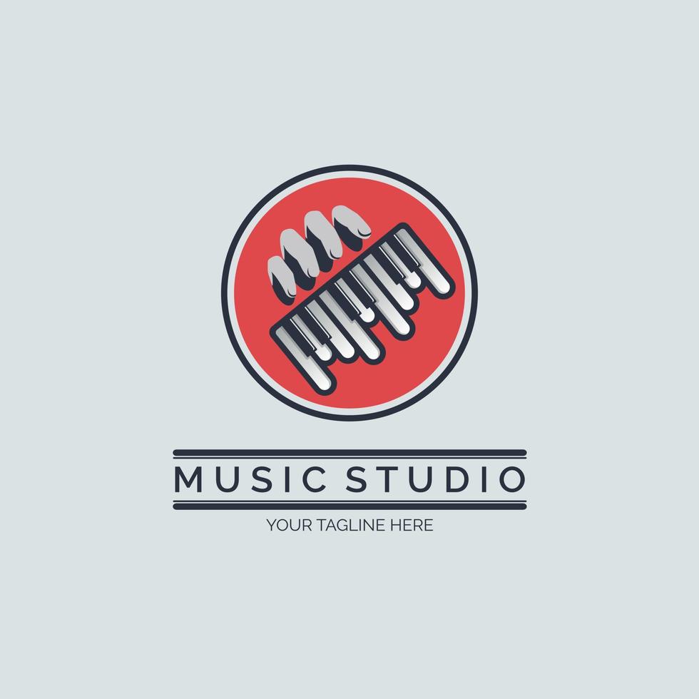 doigt piano tuts modèle de conception de logo de studio de musique pour la marque ou l'entreprise et autre vecteur