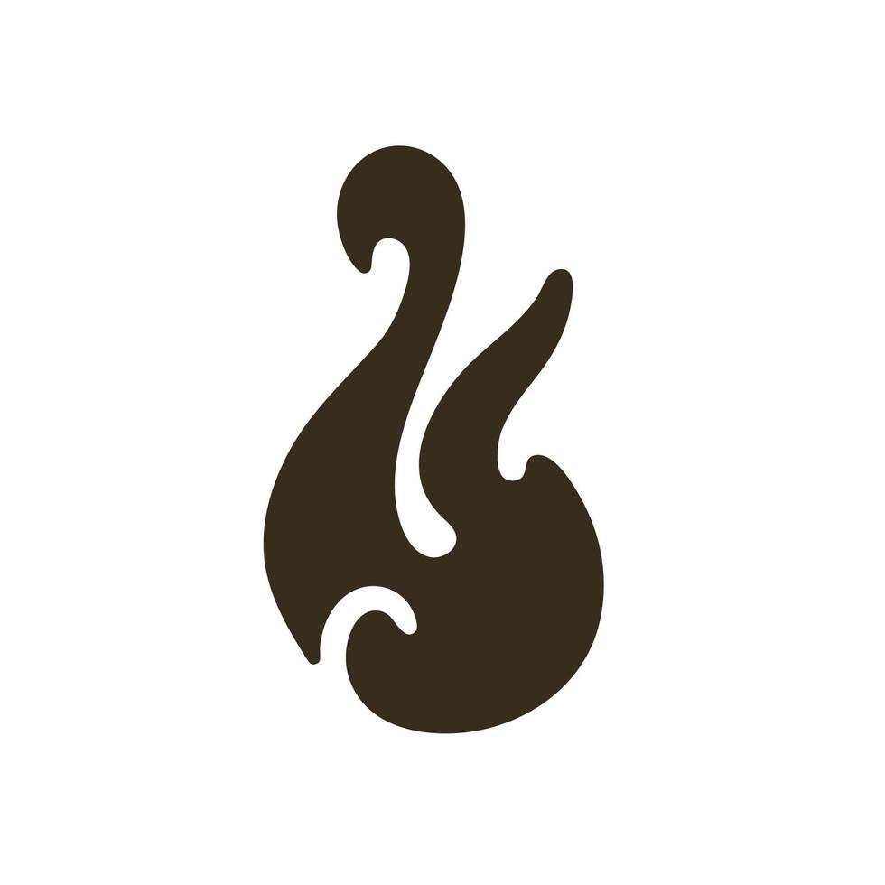 symbole maori de nouvelle-zélande. amulette matau. hameçon, représente la prospérité, l'abondance, la fertilité et la force. illustration vectorielle vecteur