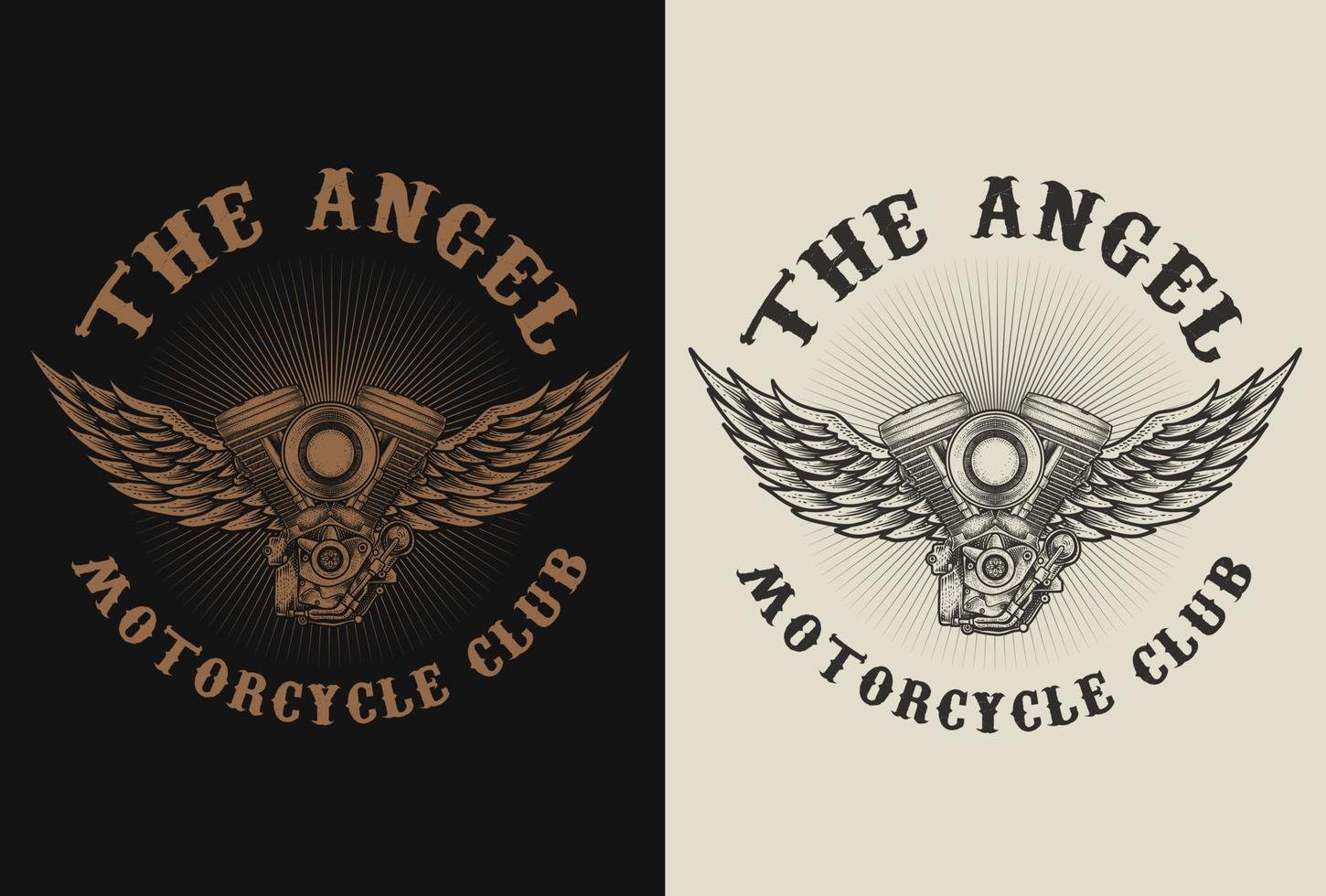 logo d'illustration de club de moto vintage vecteur