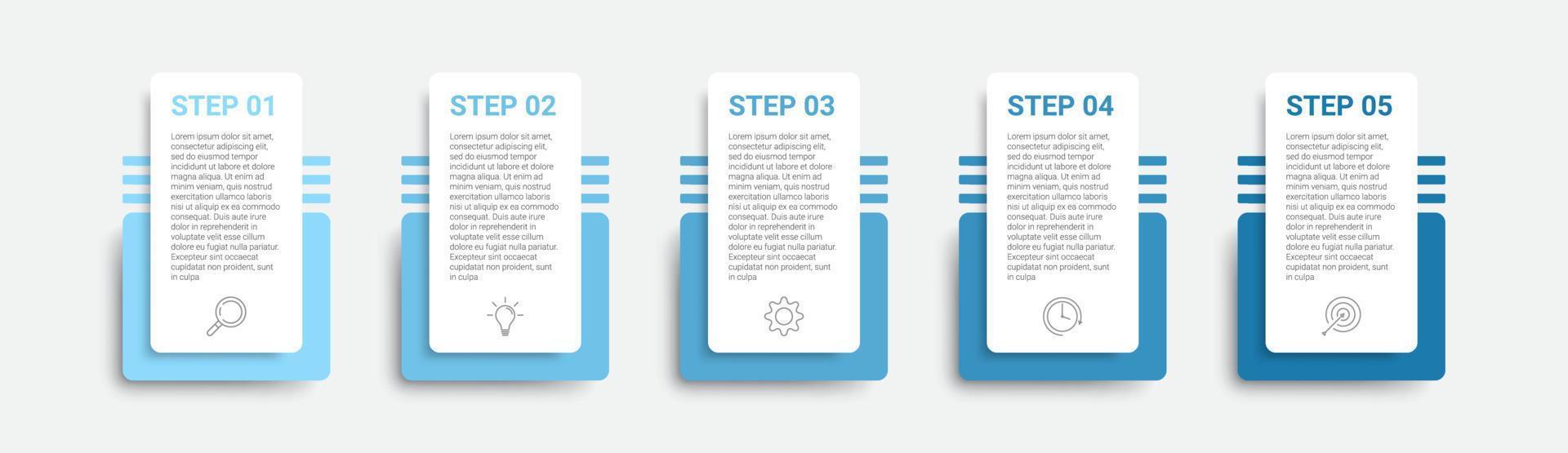 conception infographique de la chronologie avec des icônes et 5 options ou étapes. infographie pour le concept d'entreprise vecteur