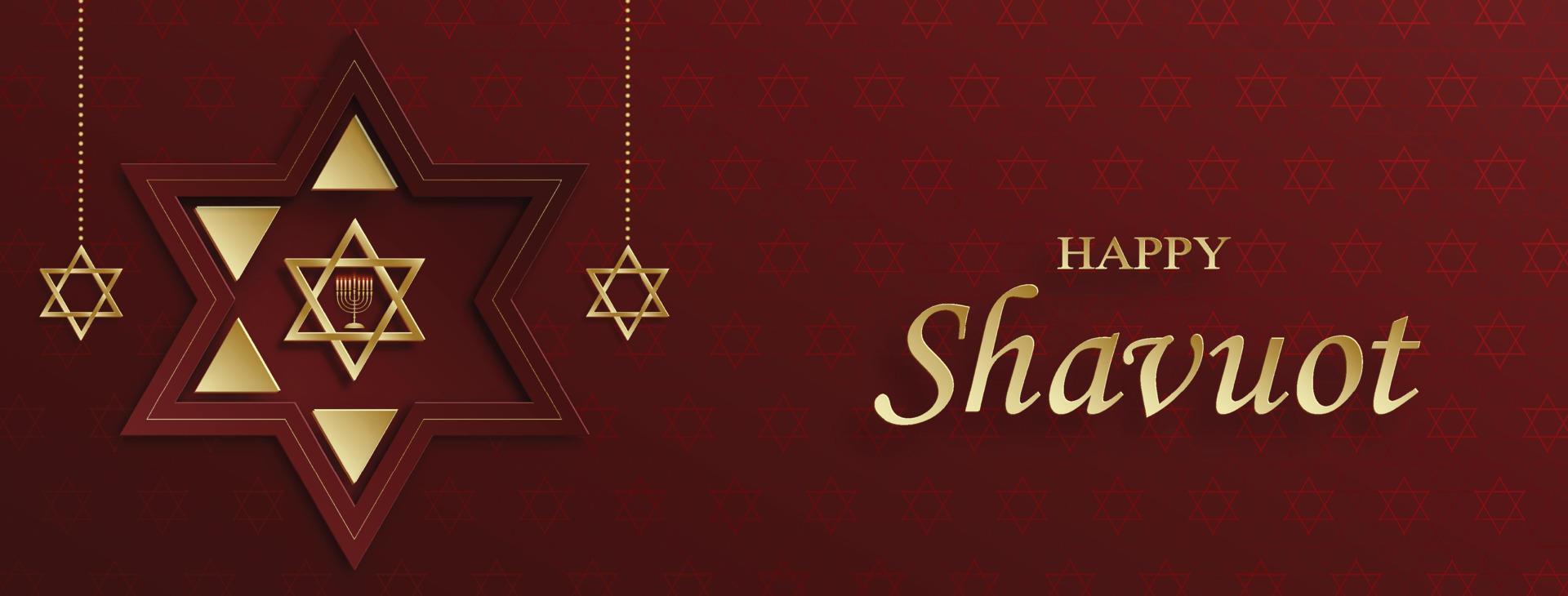 carte de shavuot heureuse avec des symboles juifs agréables et créatifs vecteur