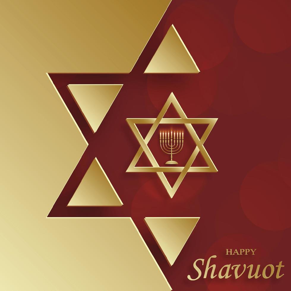 carte de shavuot heureuse avec des symboles juifs agréables et créatifs vecteur