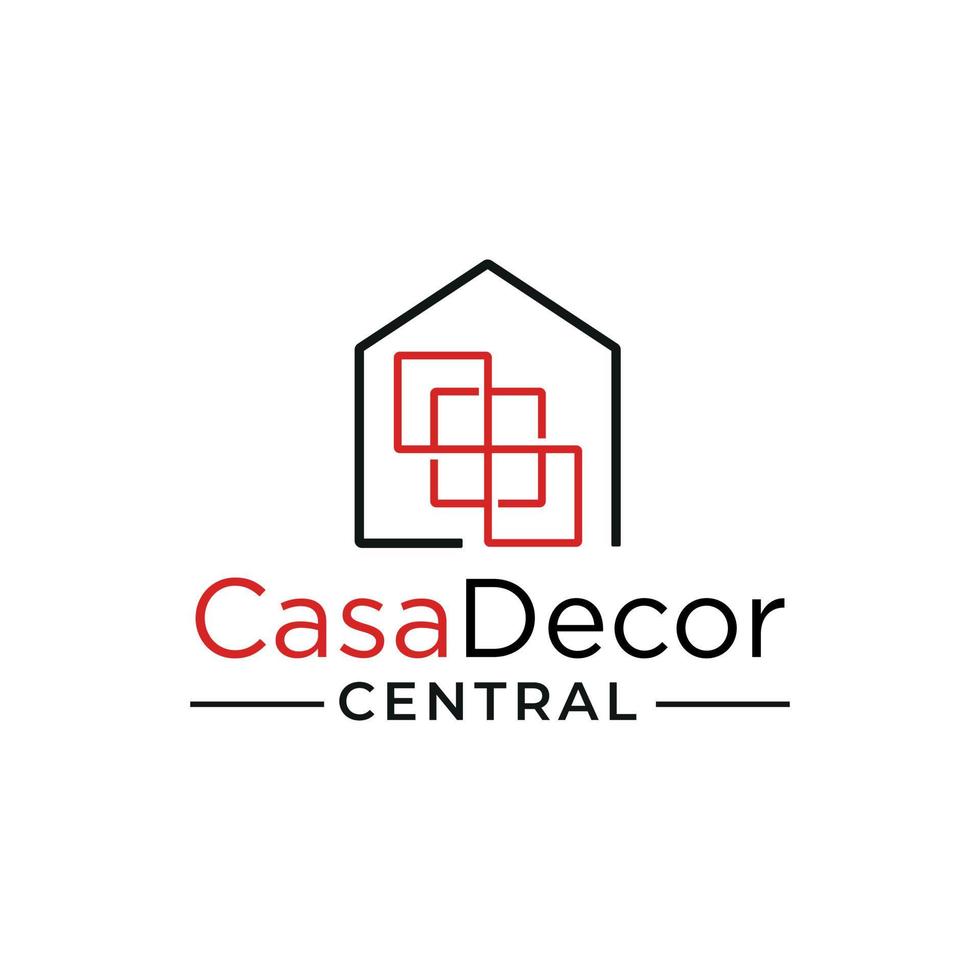 logo de décoration de maison avec fenêtre abstraite vecteur