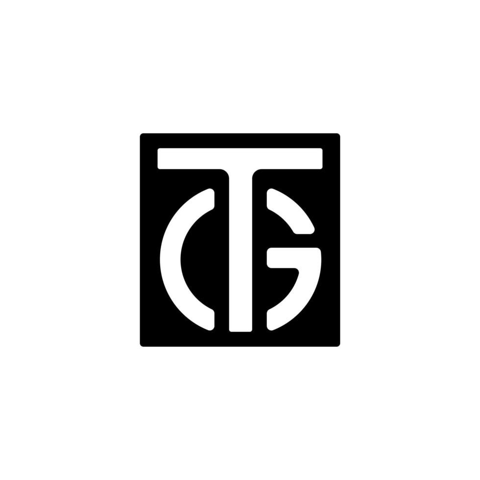 lettre tg logo à l'intérieur d'un carré vecteur