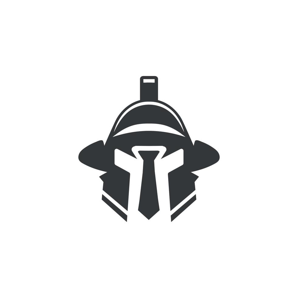 logo de casque de gladiateur noir vintage vecteur