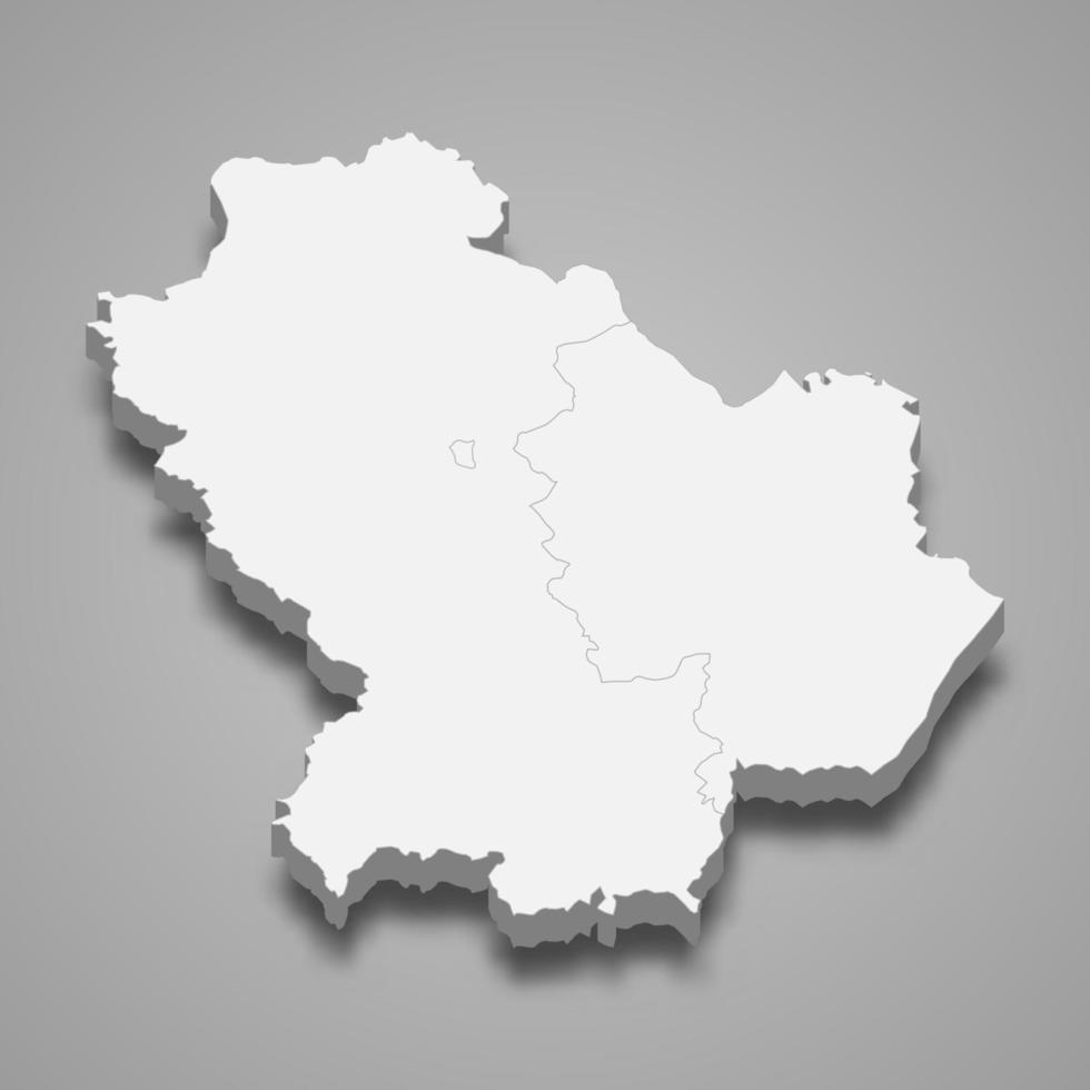 carte 3d de la région de l'italie vecteur