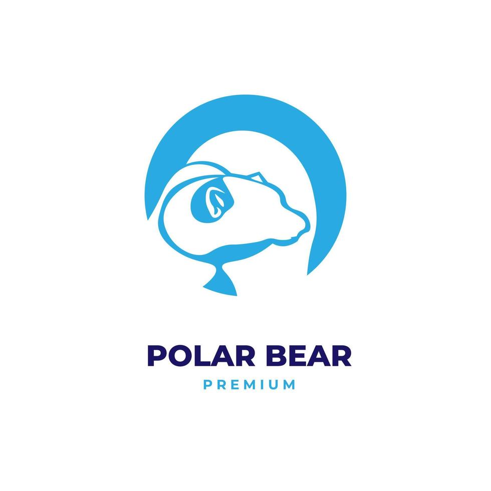 logo d'illustration abstraite simple ours polaire vecteur