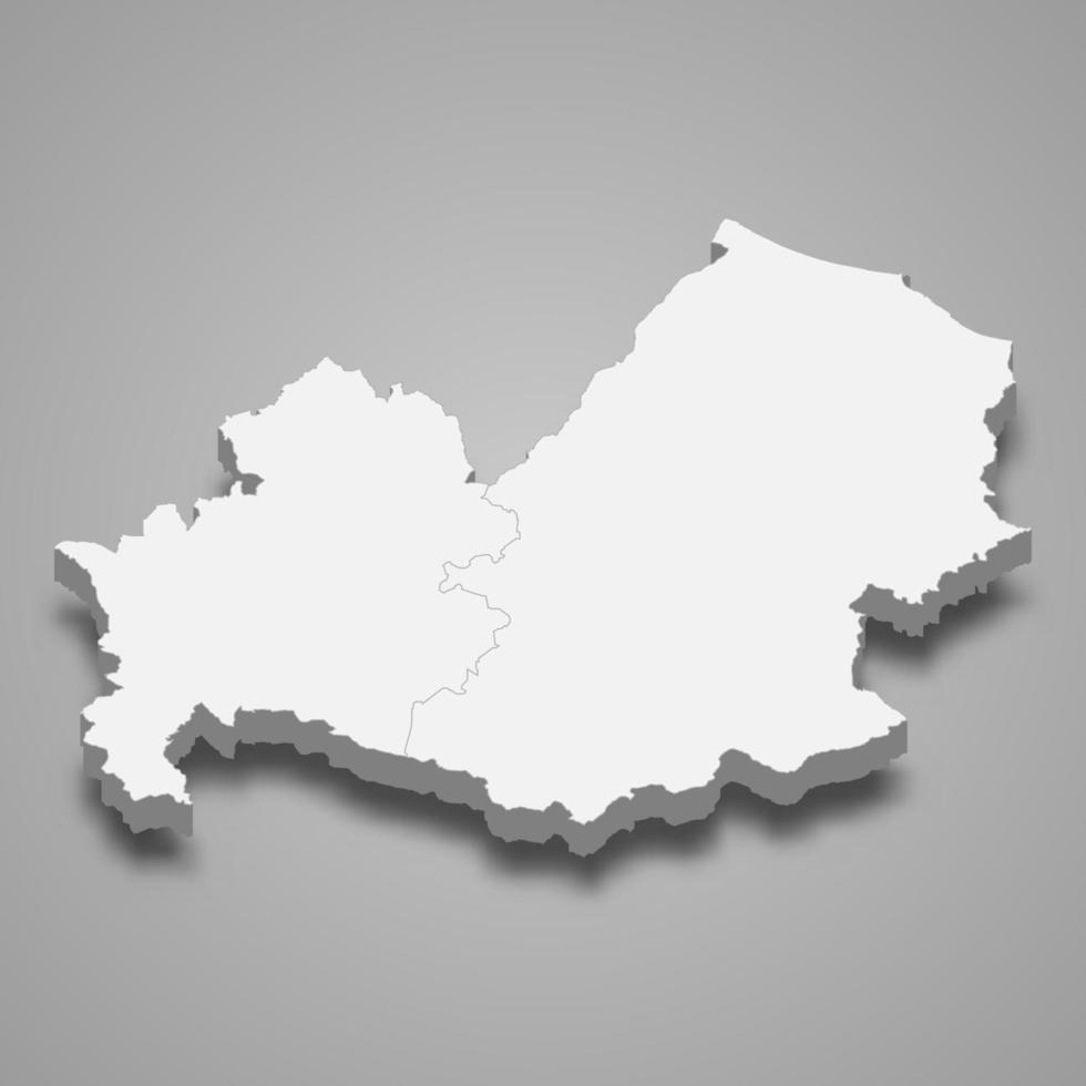 carte 3d de la région de l'italie vecteur