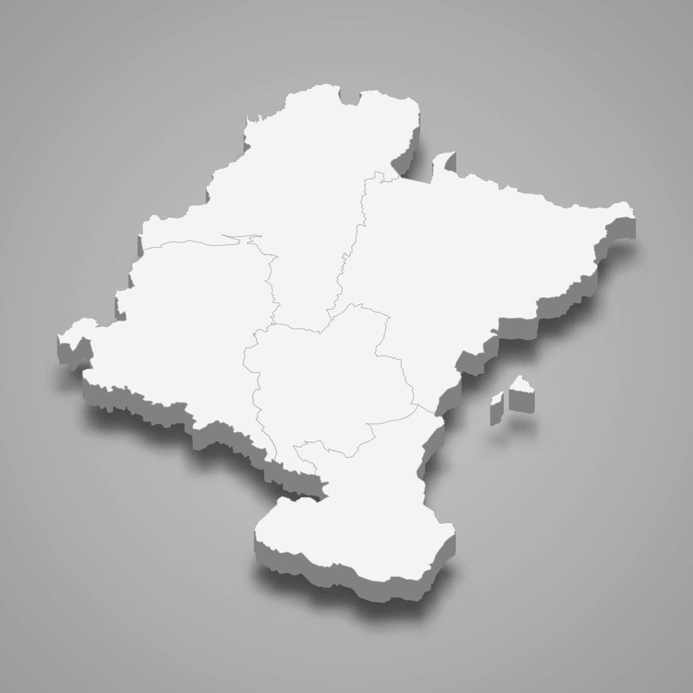 région 3d de l'espagne vecteur