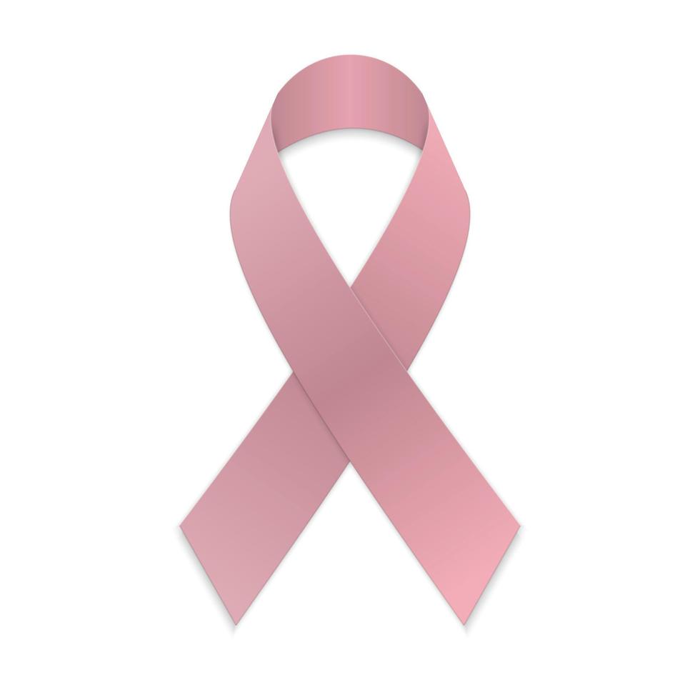 ruban rose. symbole de sensibilisation au cancer du sein vecteur
