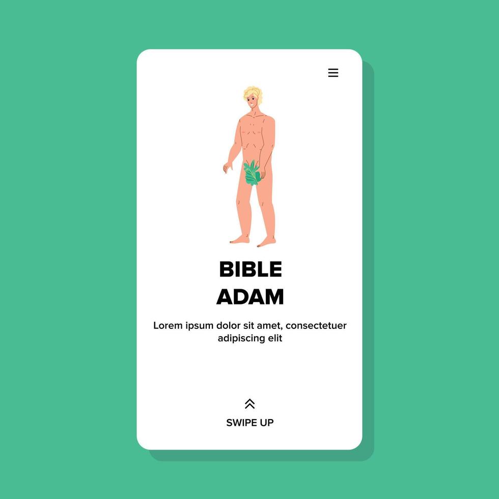 bible adam debout dans le vecteur de jardin paradisiaque