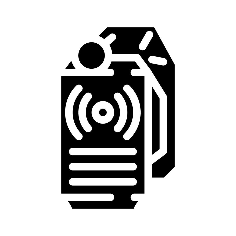 illustration vectorielle d'icône de glyphe de grenade flashbang noir vecteur