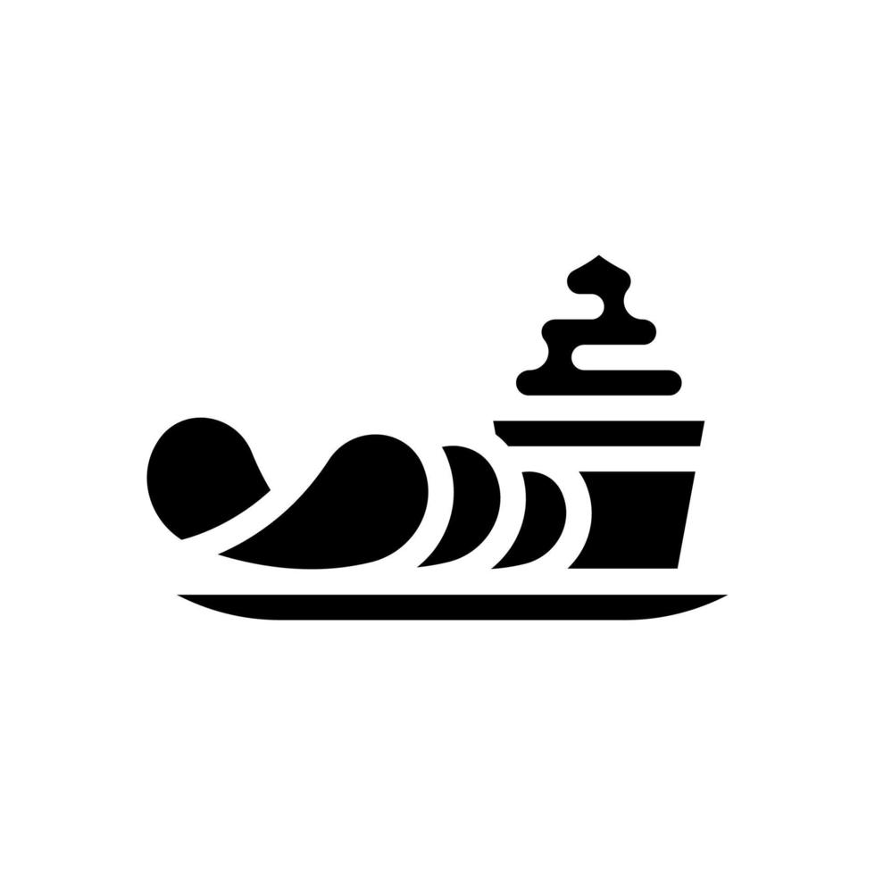 frites avec sauce épicée glyphe icône illustration vectorielle vecteur