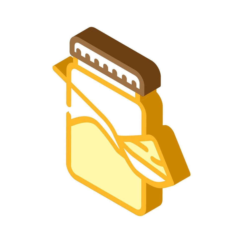 cuillère avec de délicieux beurre d'arachide icône isométrique illustration vectorielle vecteur