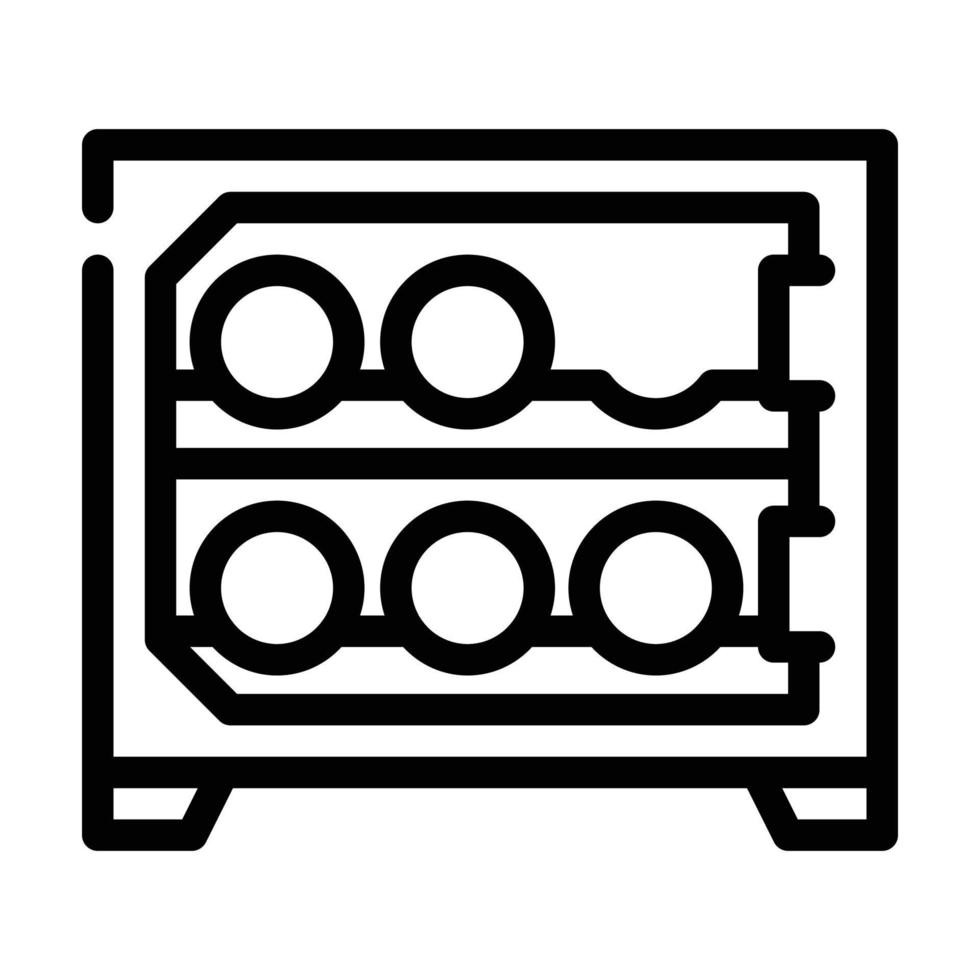 réfrigérateur pour illustration vectorielle d'icône de ligne de vin vecteur