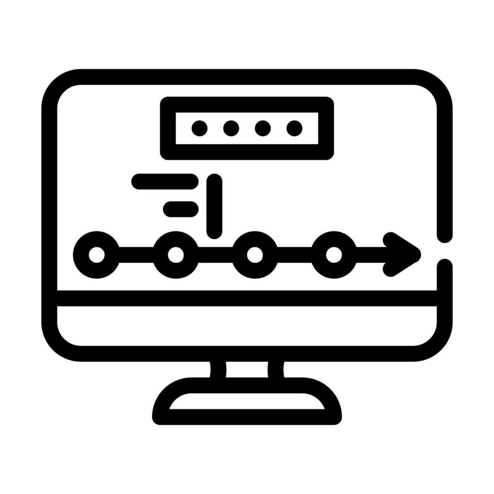 illustration vectorielle de l'icône de la ligne de gros de suivi logistique vecteur