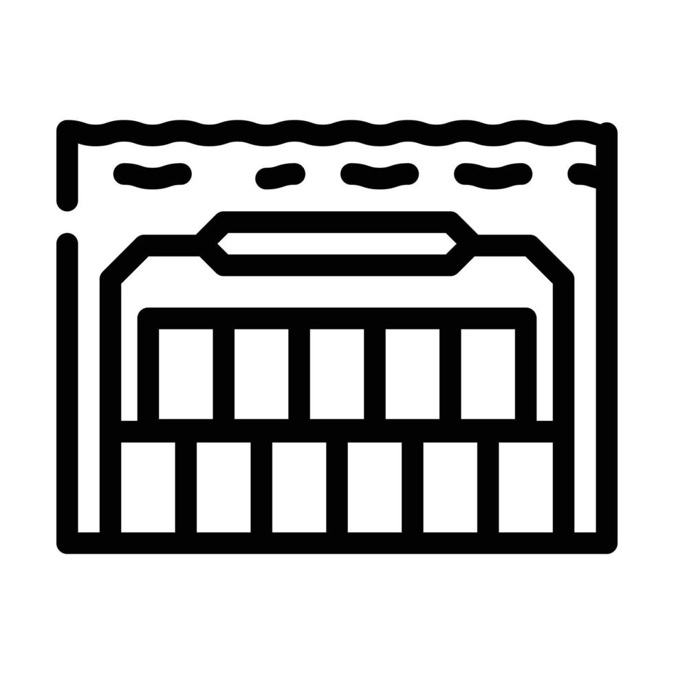 illustration vectorielle de l'icône de la ligne d'inhumation sous-marine spéciale vecteur