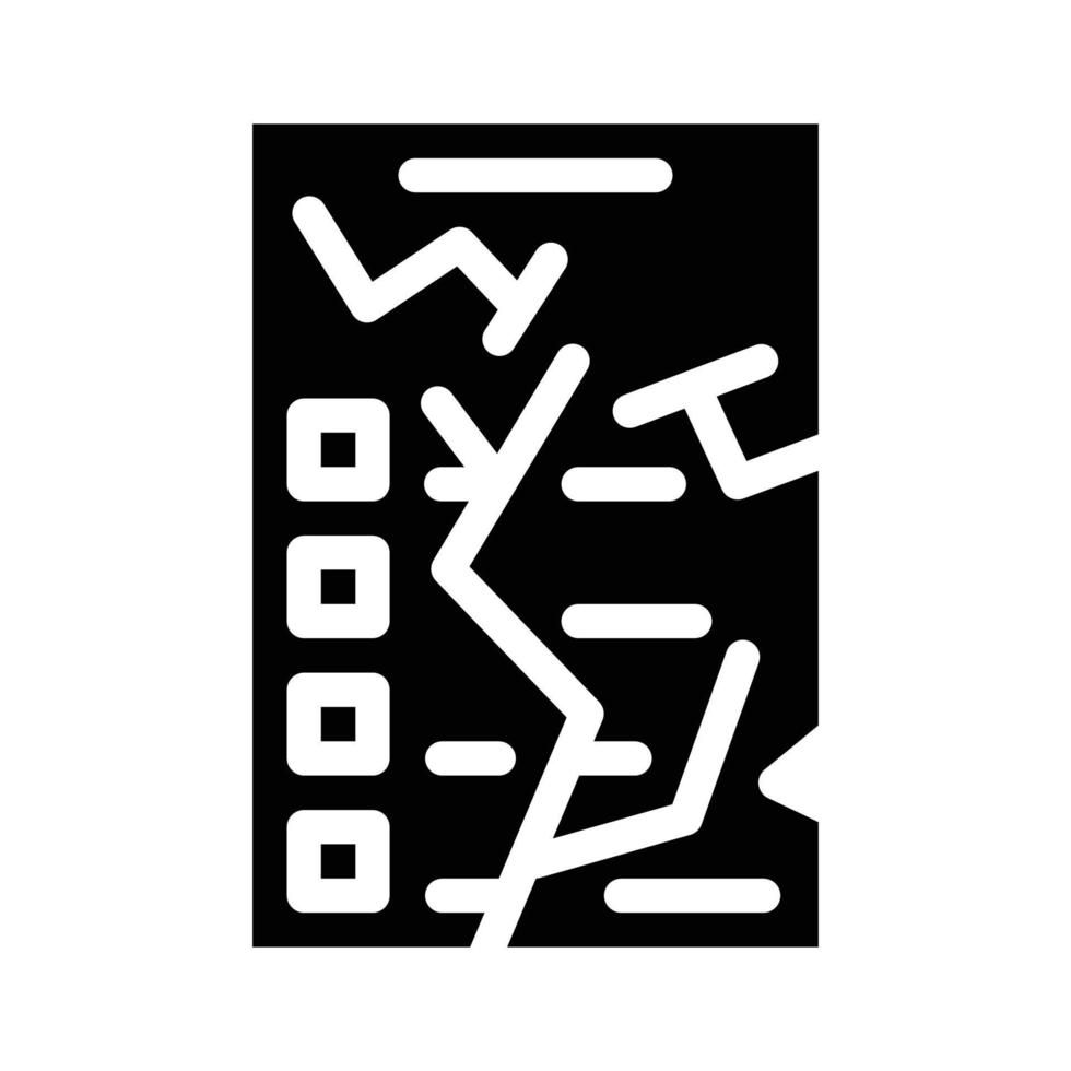 bulletin d'information gâté icône de glyphe signe d'illustration vectorielle vecteur