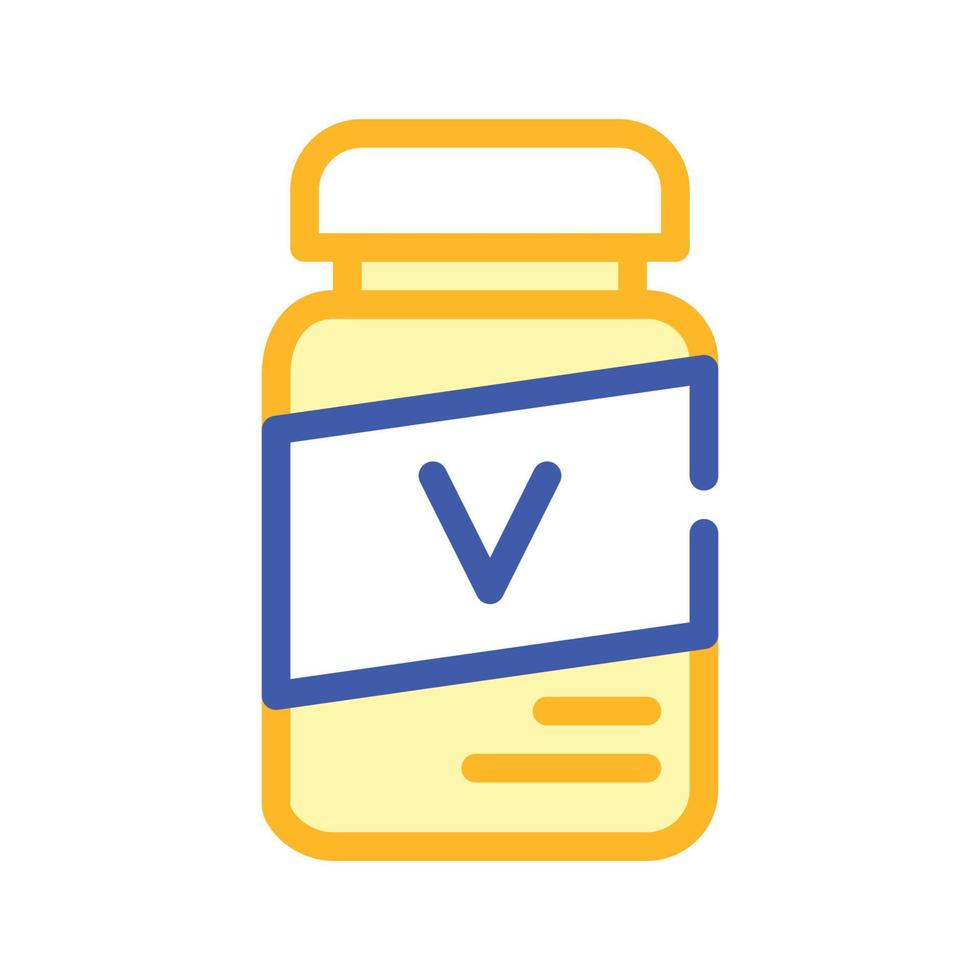bouteille de vitamines pour illustration vectorielle d'icône de couleur de chat vecteur