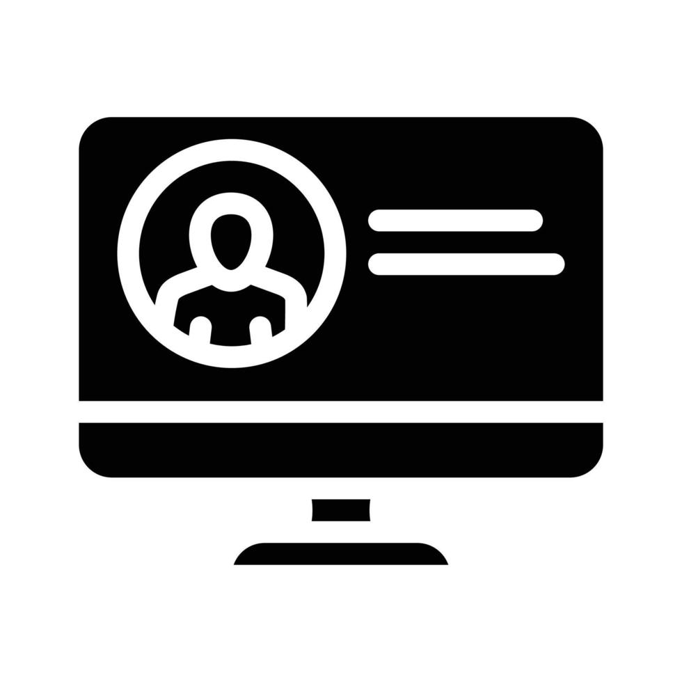 login et mot de passe pour l'illustration vectorielle de l'icône de glyphe de vidéoconférence vecteur