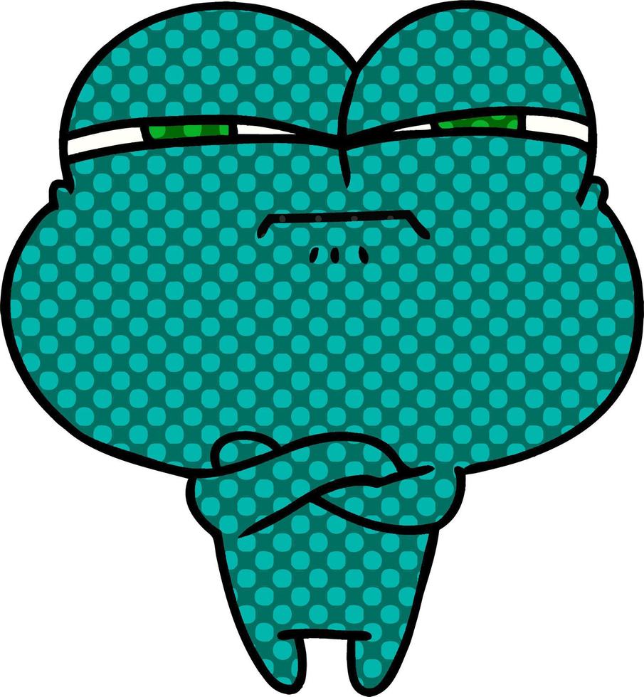 dessin animé de grenouille croisée kawaii mignonne vecteur