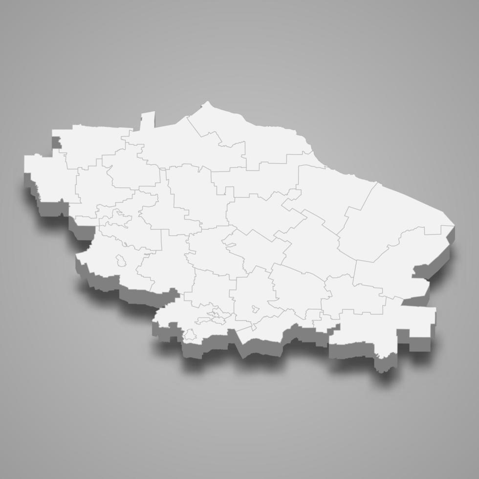 carte 3d de la région de la russie vecteur