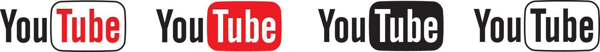 logo youtube mis en forme différente sur fond blanc vecteur