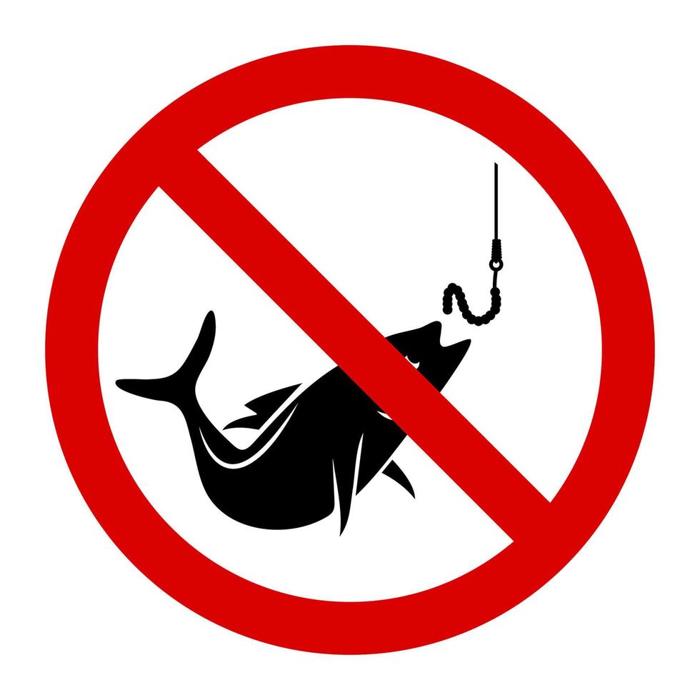avertissement aucune zone de pêche signe et symbole conception graphique illustration vectorielle vecteur