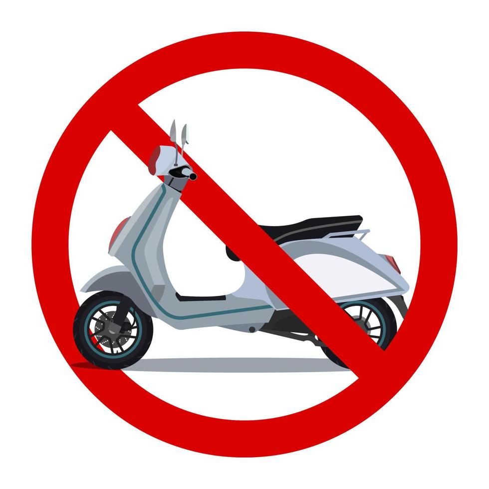 avertissement aucun signe et symbole de scooter conception graphique illustration vectorielle vecteur