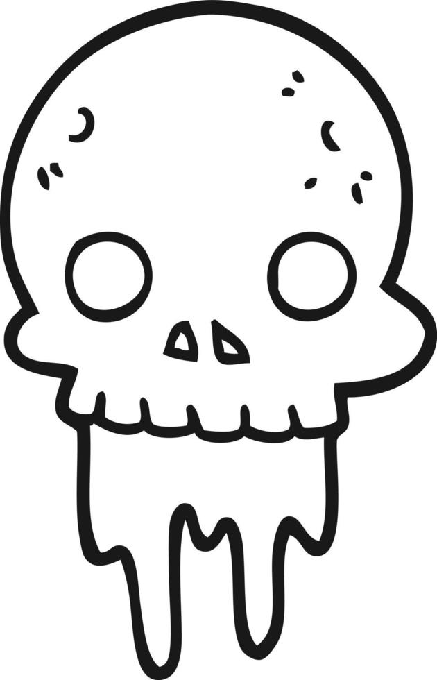 crâne d'halloween effrayant de dessin animé vecteur