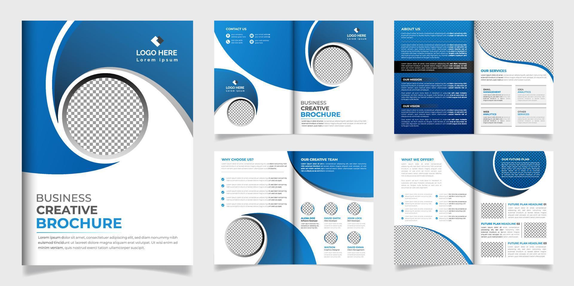 modèle d'impression de conception de brochure d'entreprise professionnelle de 8 pages vecteur