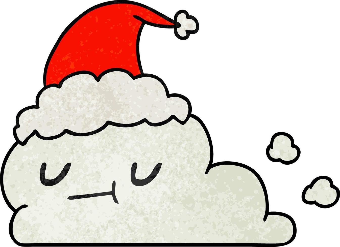 Caricature texturée de noël de kawaii cloud vecteur