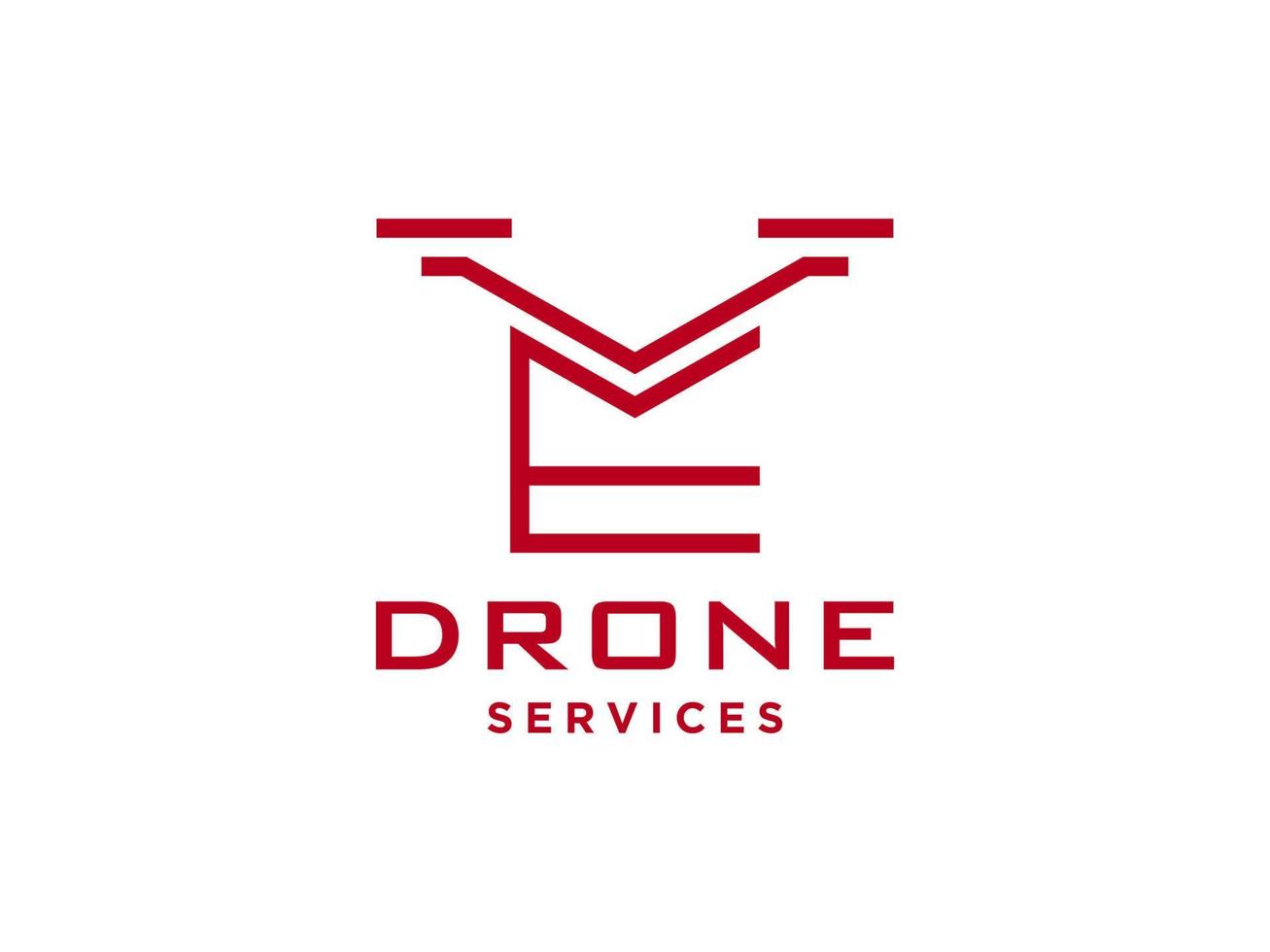 lettre e icône de vecteur de modèle de logo de drone. vecteur de drone de photographie. icône de vecteur d'hélicoptère quad