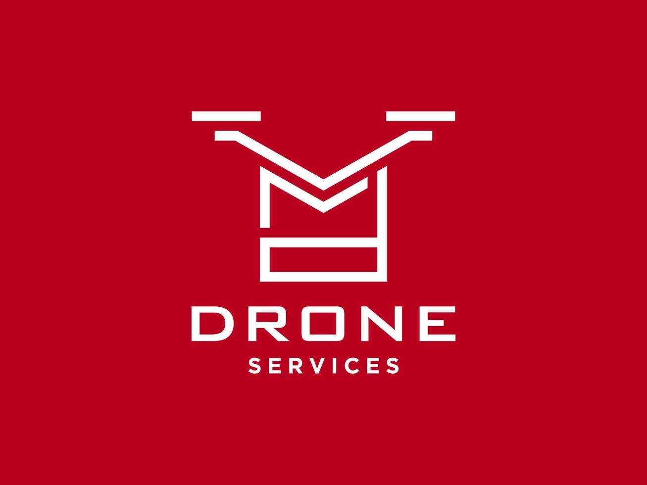 icône de vecteur de modèle de logo de drone lettre d. vecteur de drone de photographie. icône de vecteur d'hélicoptère quad