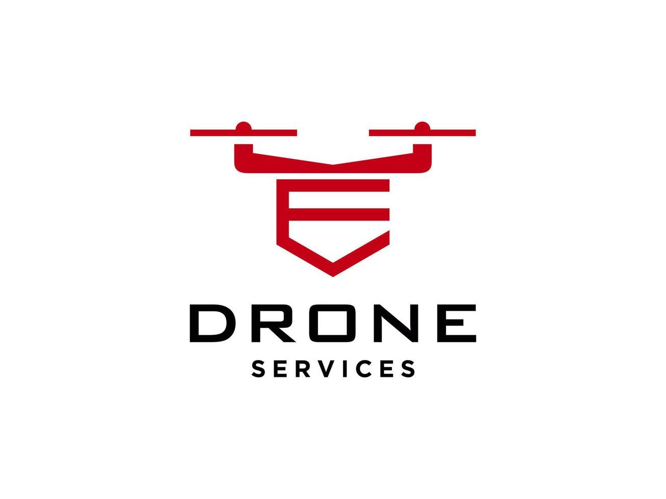 lettre e icône de vecteur de modèle de logo de drone. vecteur de drone de photographie. icône de vecteur d'hélicoptère quad